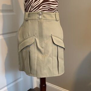 River Island Khaki Skirt with Button Detail